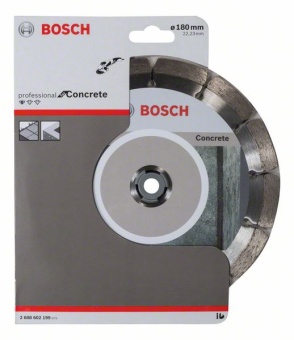 Алмазный диск для бетона и железобетона сегментный Standard for Concrete 180 x 22,23 x 2 x 10 mm 2608602199 (2.608.602.189)